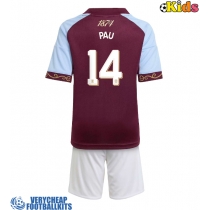 Aston Villa Pau Torres #14 Replica Home Minikit 2025-26 Short Sleeve (+ pants)